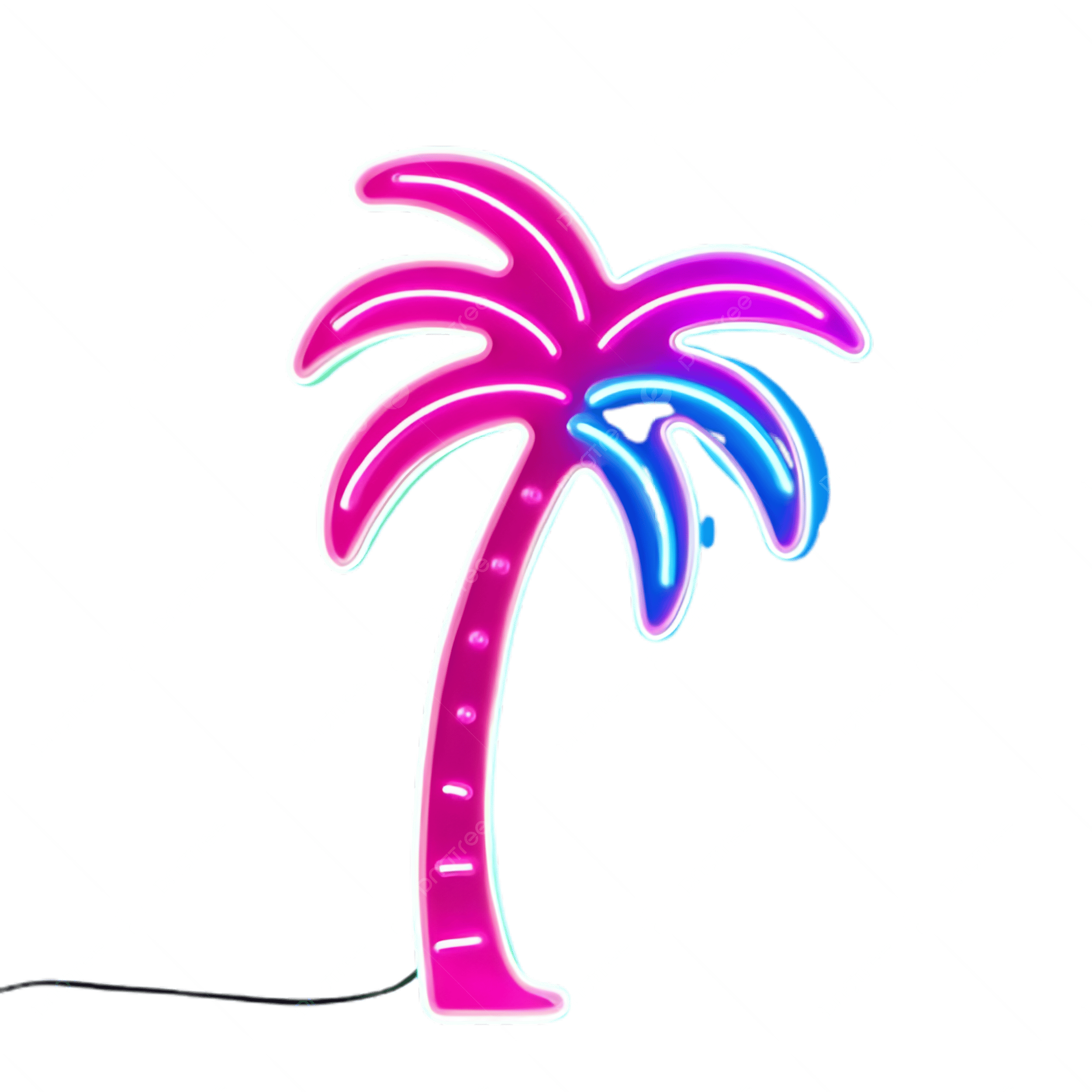 pngtree colorful neon palm tree design with pink trunk and vibrant fronds png image 21289809.png